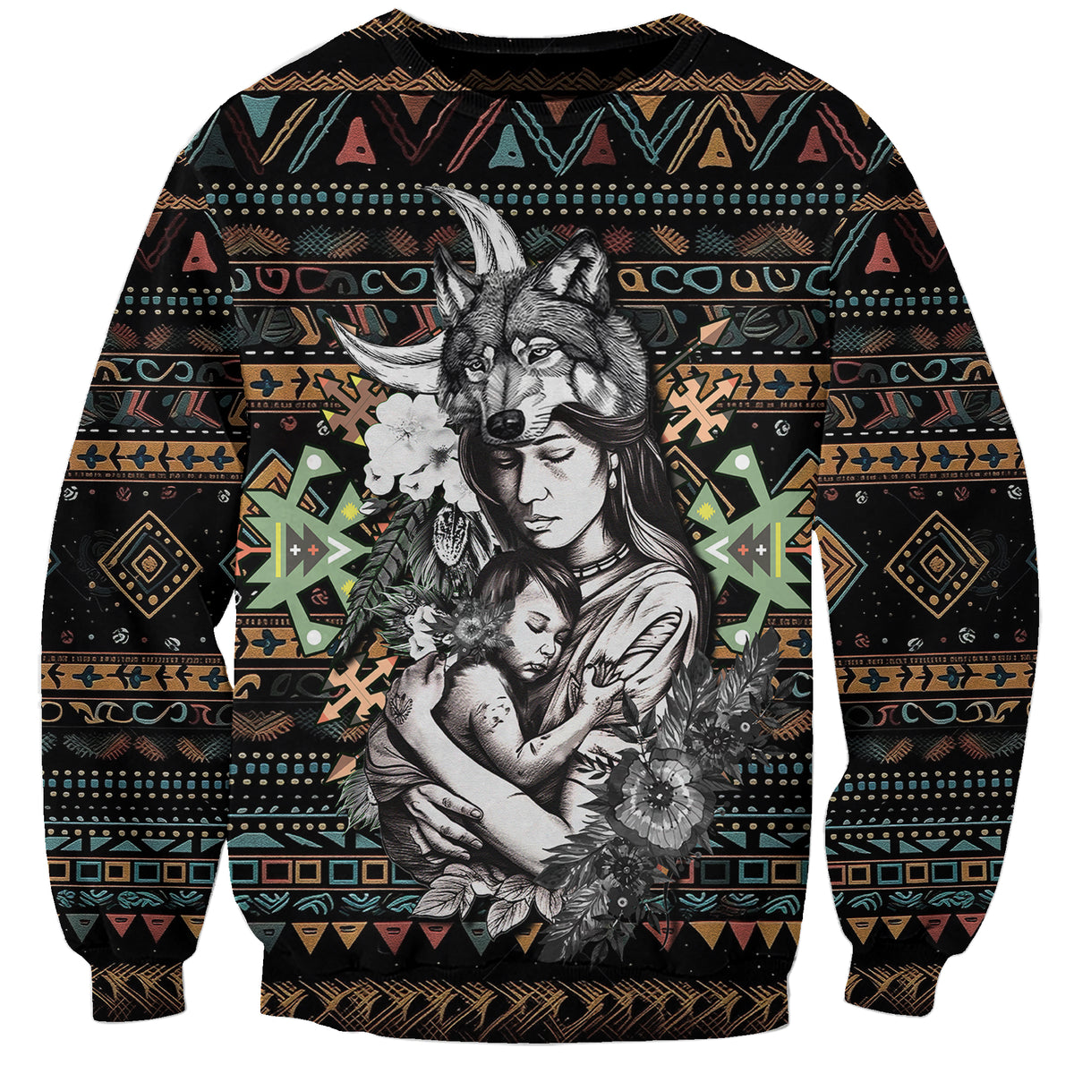 Native American Clothing - In Mother's Cradle Sweatshirt TS07 - Wonder Print Shop