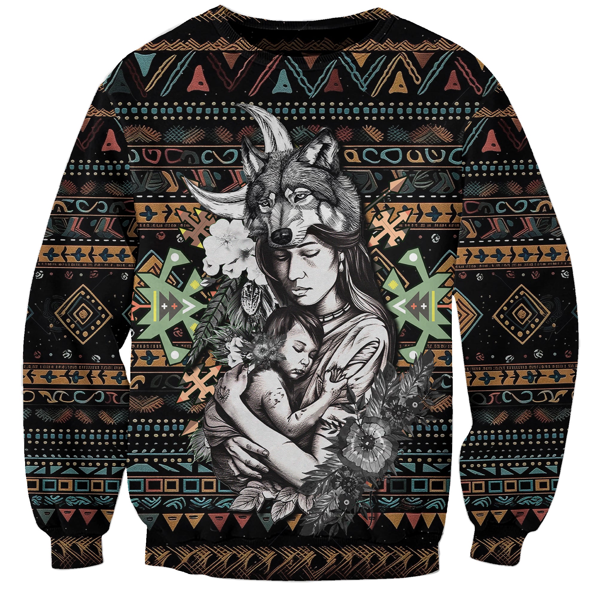 Native American Clothing - In Mother's Cradle Sweatshirt TS07 - Wonder Print Shop