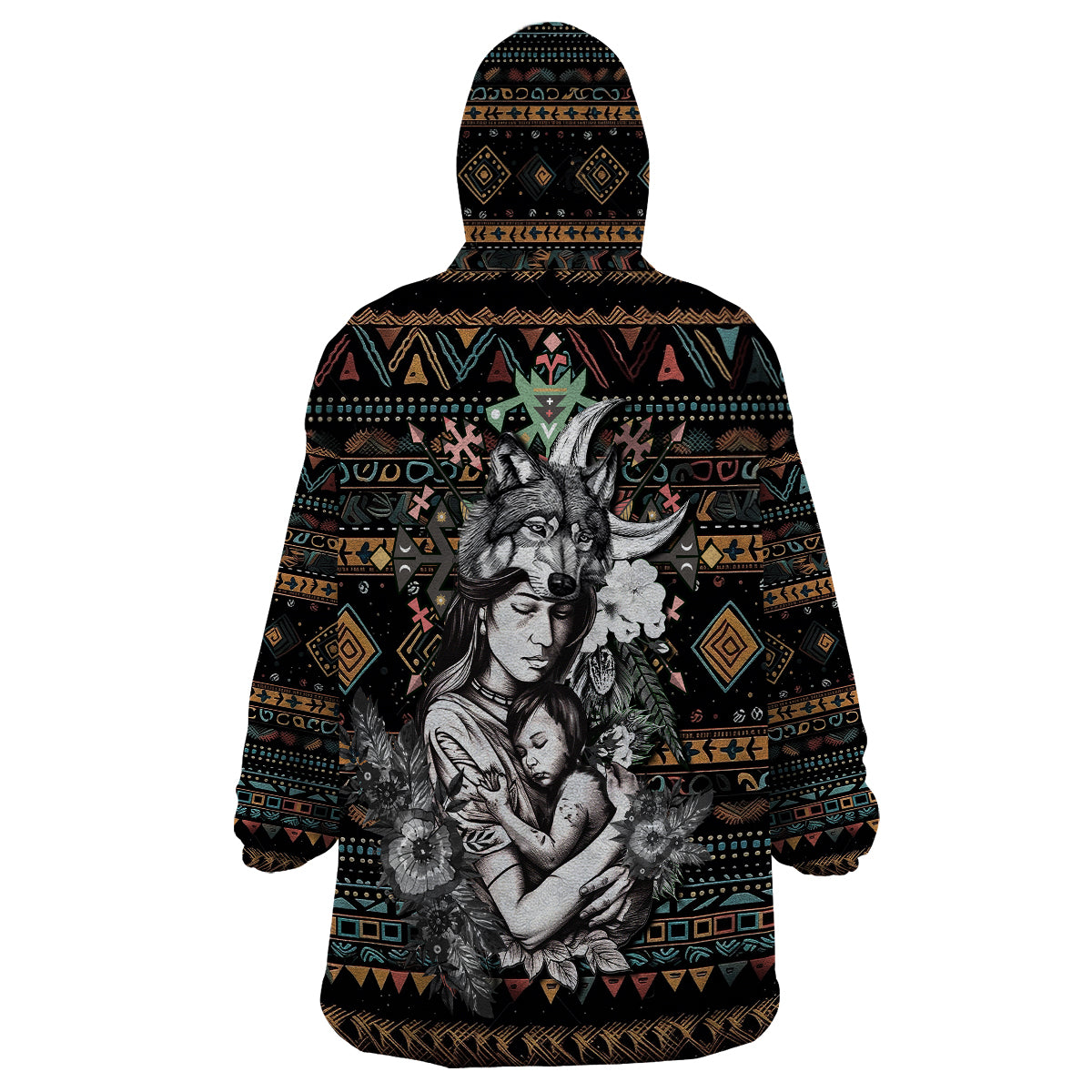 Native American Clothing - In Mother's Cradle Wearable Blanket Hoodie TS07 - Wonder Print Shop