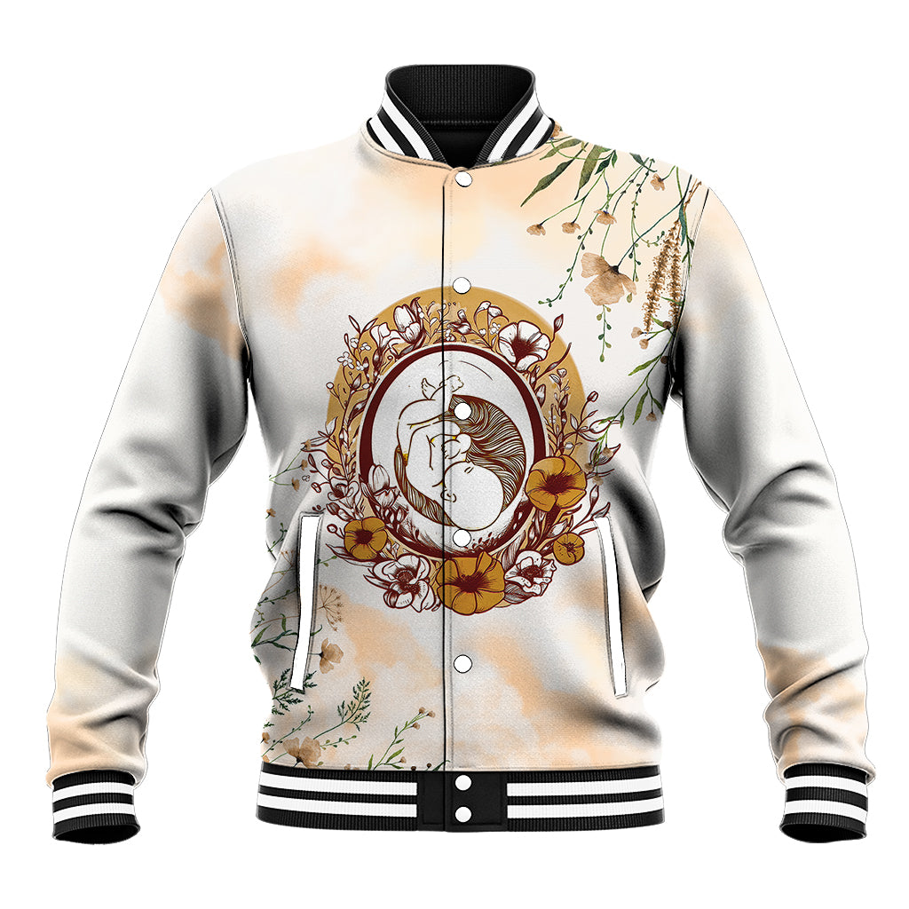 First Mother's Day - Expecting Mom With Baby Baseball Jacket TS07 - Wonder Print Shop