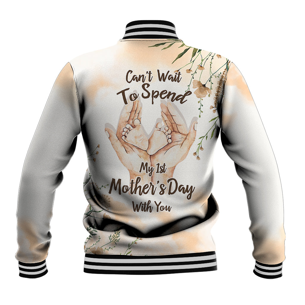 First Mother's Day - Expecting Mom With Baby Baseball Jacket TS07 - Wonder Print Shop