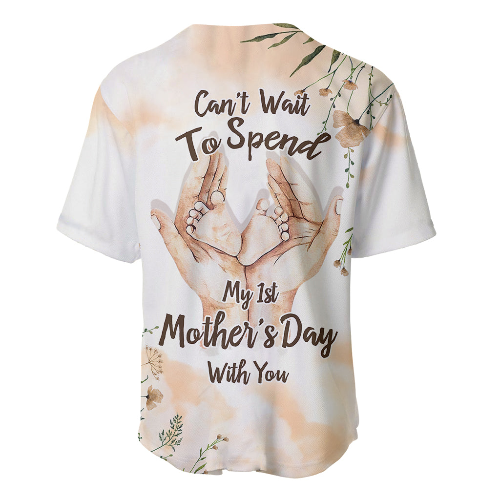 First Mother's Day - Expecting Mom With Baby Baseball Jersey TS07 - Wonder Print Shop