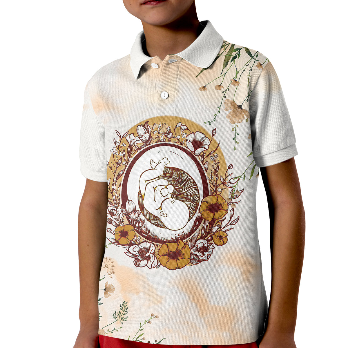 First Mothers Day Expecting Mom With Baby Polo Shirt for Kid TS07 - Wonder Print Shop