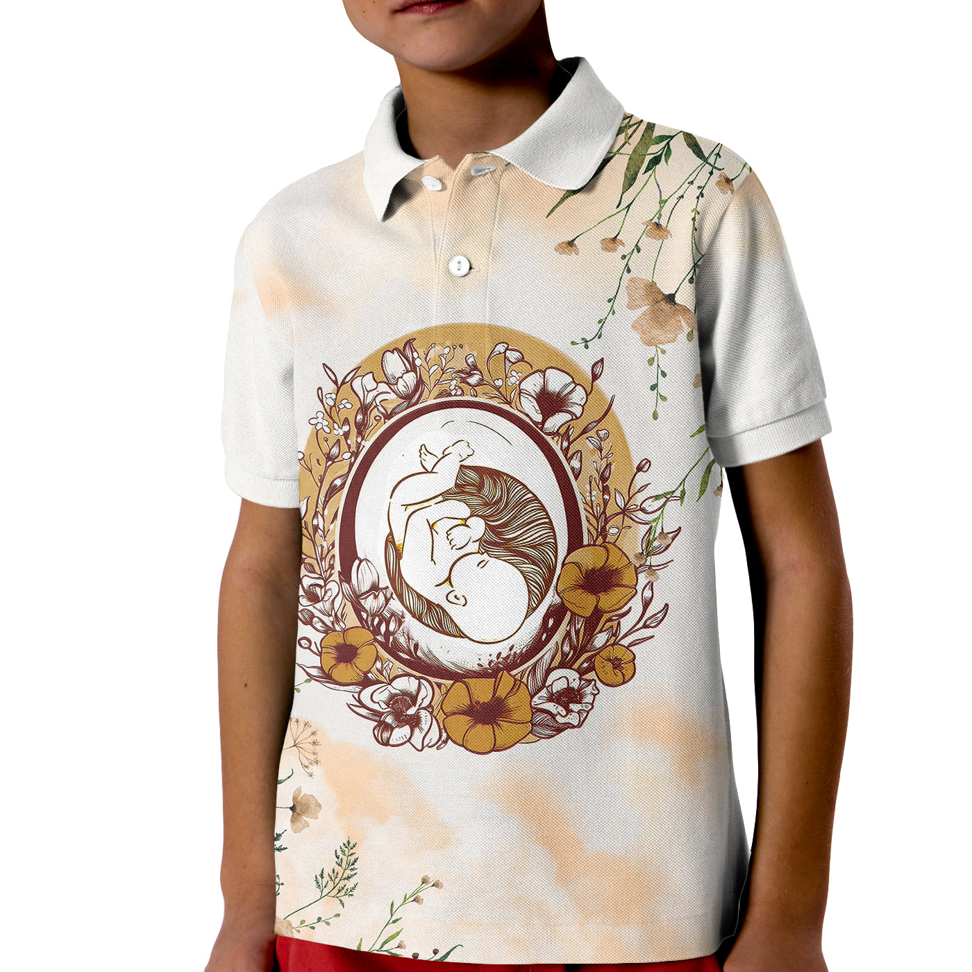 First Mothers Day Expecting Mom With Baby Polo Shirt for Kid TS07 - Wonder Print Shop