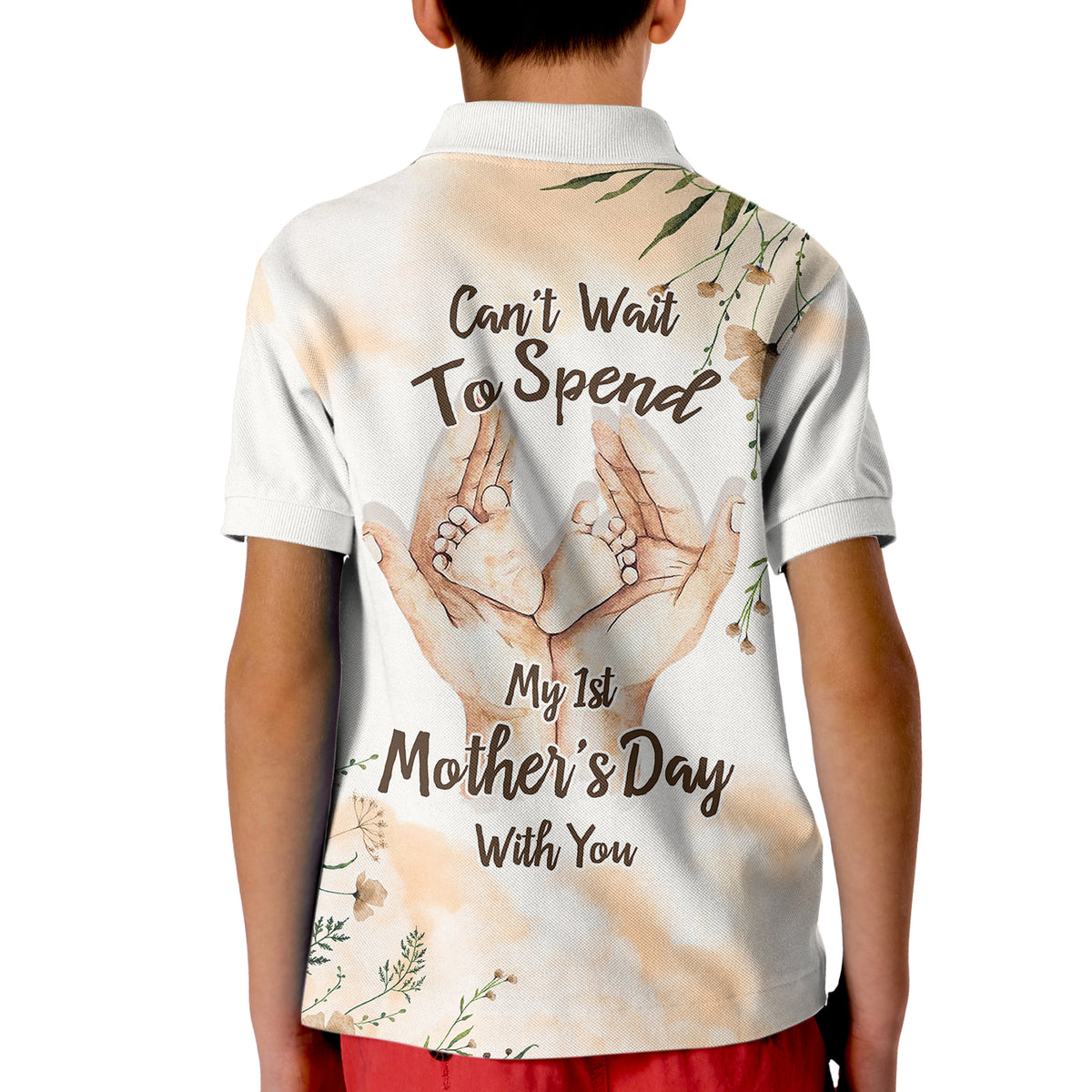 First Mothers Day Expecting Mom With Baby Polo Shirt for Kid TS07 - Wonder Print Shop