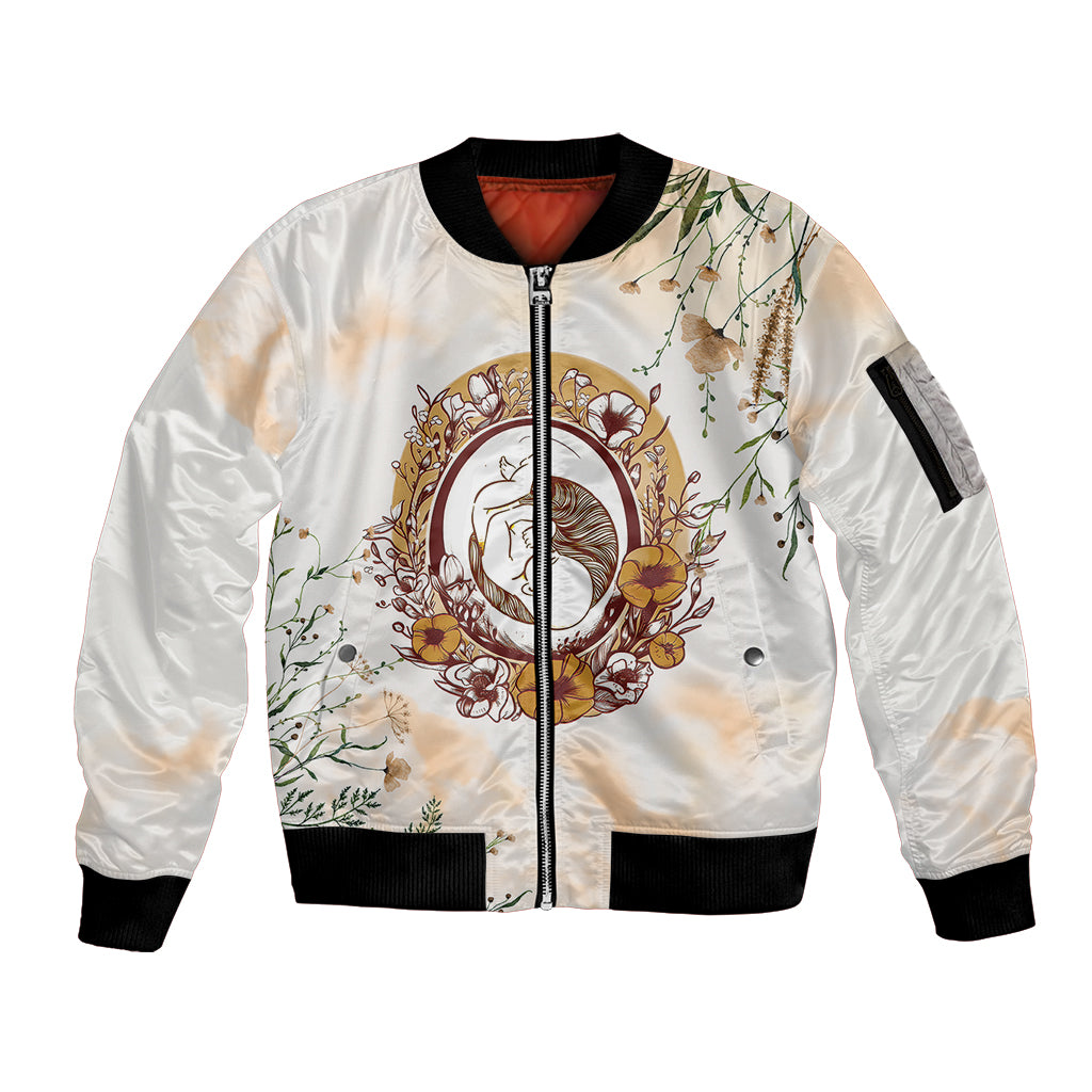 First Mother's Day - Expecting Mom With Baby Sleeve Zip Bomber Jacket TS07 - Wonder Print Shop