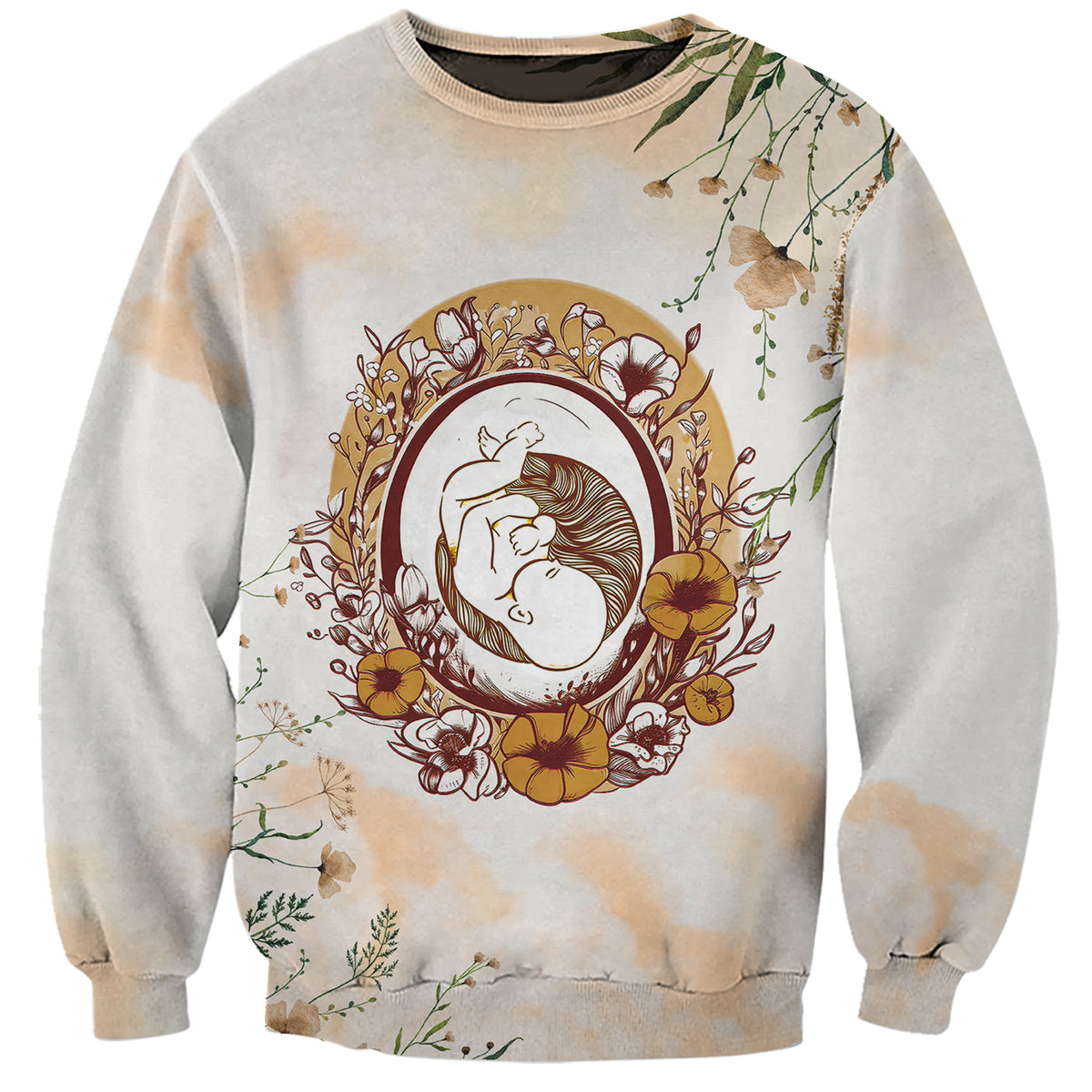 First Mother's Day - Expecting Mom With Baby Sweatshirt TS07 - Wonder Print Shop