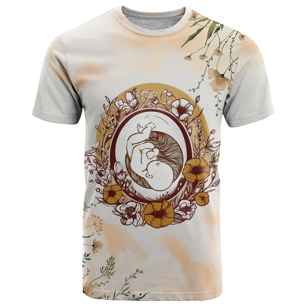 First Mothers Day Expecting Mom With Baby T Shirt TS07 - Wonder Print Shop