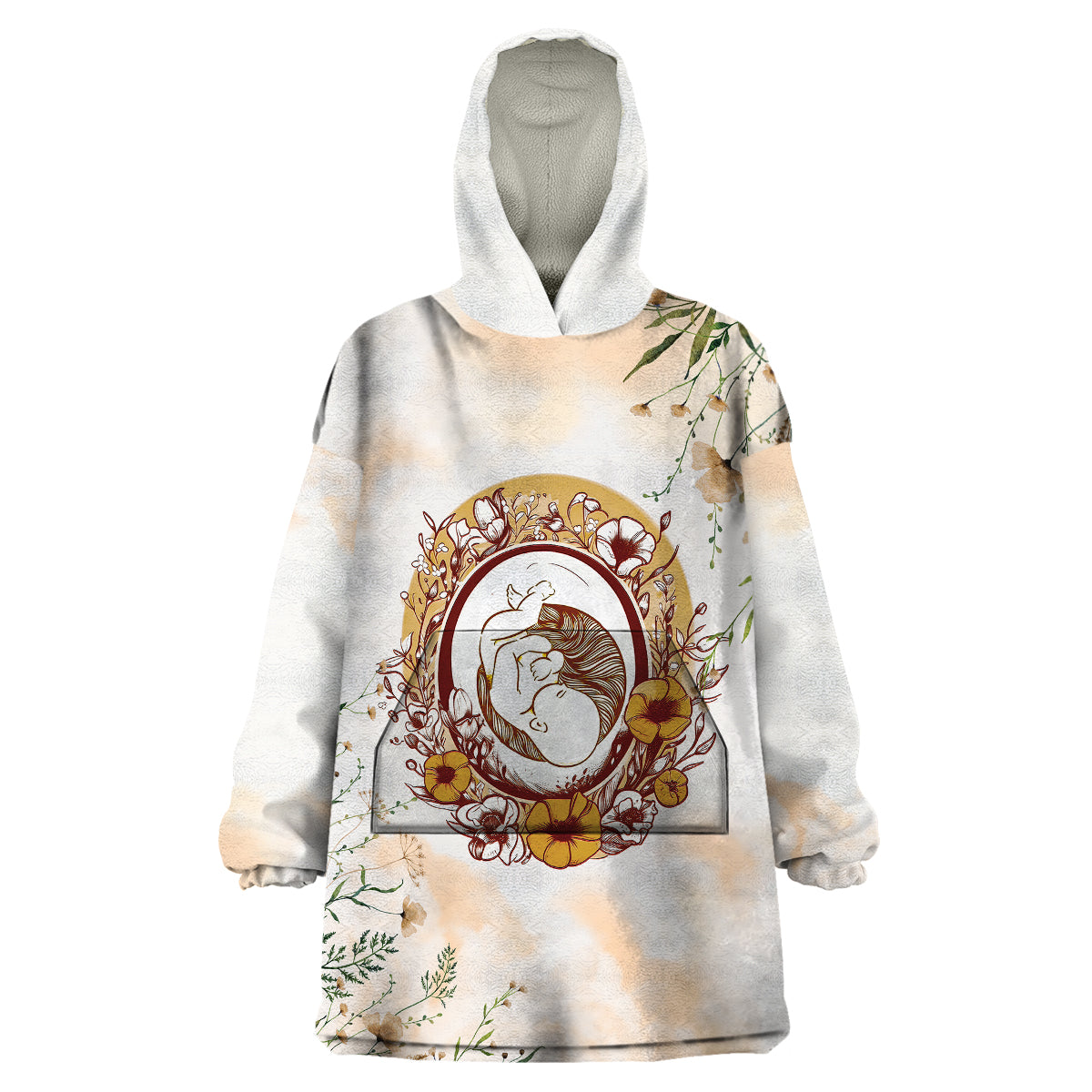 First Mother's Day - Expecting Mom With Baby Wearable Blanket Hoodie TS07 - Wonder Print Shop