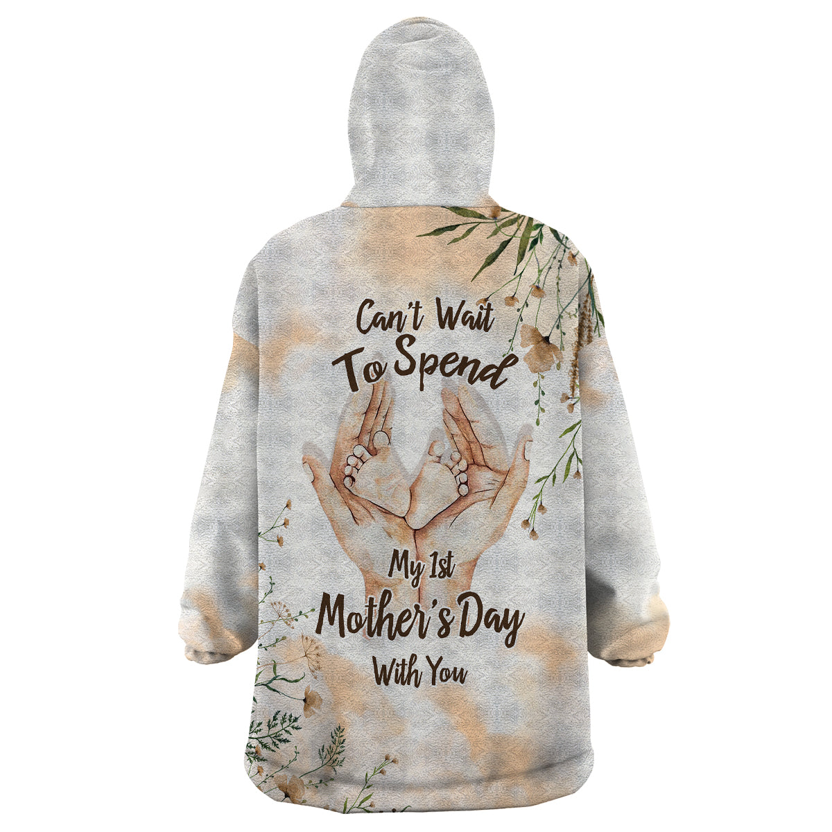 First Mother's Day - Expecting Mom With Baby Wearable Blanket Hoodie TS07 - Wonder Print Shop