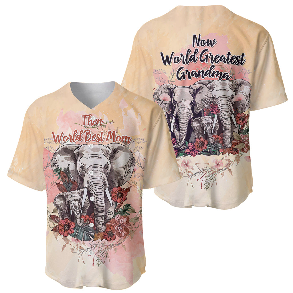 Then World Best Mom Now World Greatest Grandma - Mother's Day Baseball Jersey TS07 - Wonder Print Shop