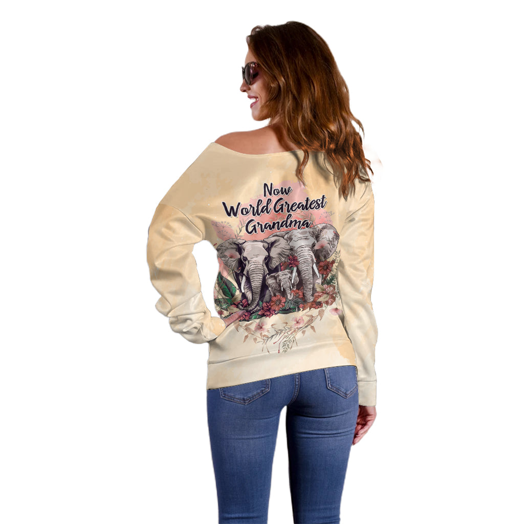 Then World Best Mom Now World Greatest Grandma - Mother's Day Off Shoulder Sweater TS07 - Wonder Print Shop
