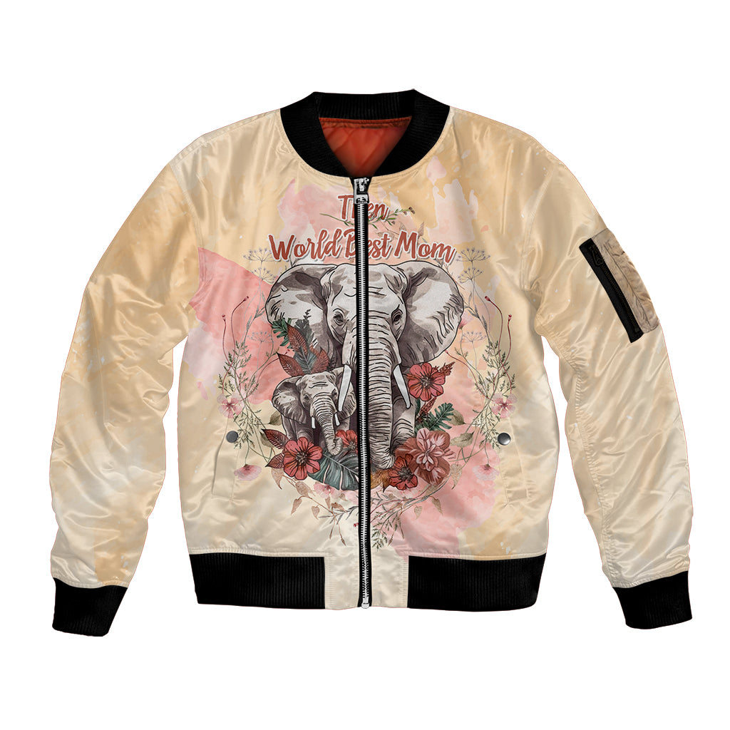 Then World Best Mom Now World Greatest Grandma - Mother's Day Sleeve Zip Bomber Jacket TS07 - Wonder Print Shop