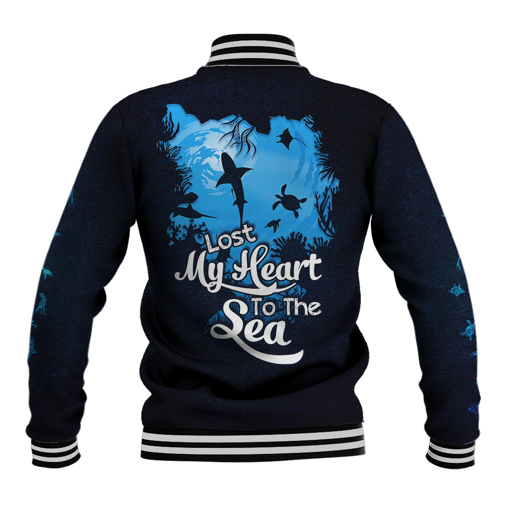 World Ocean Day Baseball Jacket Lost My Heart To The Sea TS07 - Wonder Print Shop