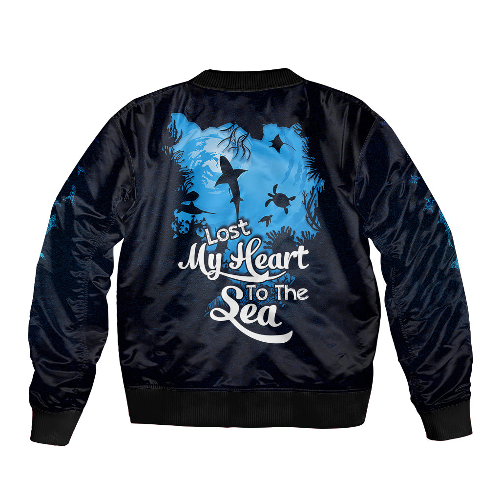World Ocean Day Bomber Jacket Lost My Heart To The Sea TS07 - Wonder Print Shop