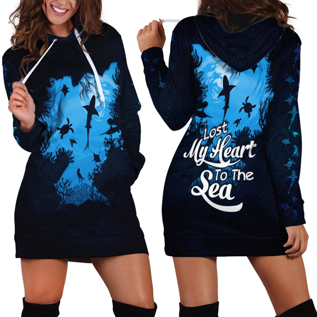 World Ocean Day Hoodie Dress Lost My Heart To The Sea TS07 - Wonder Print Shop