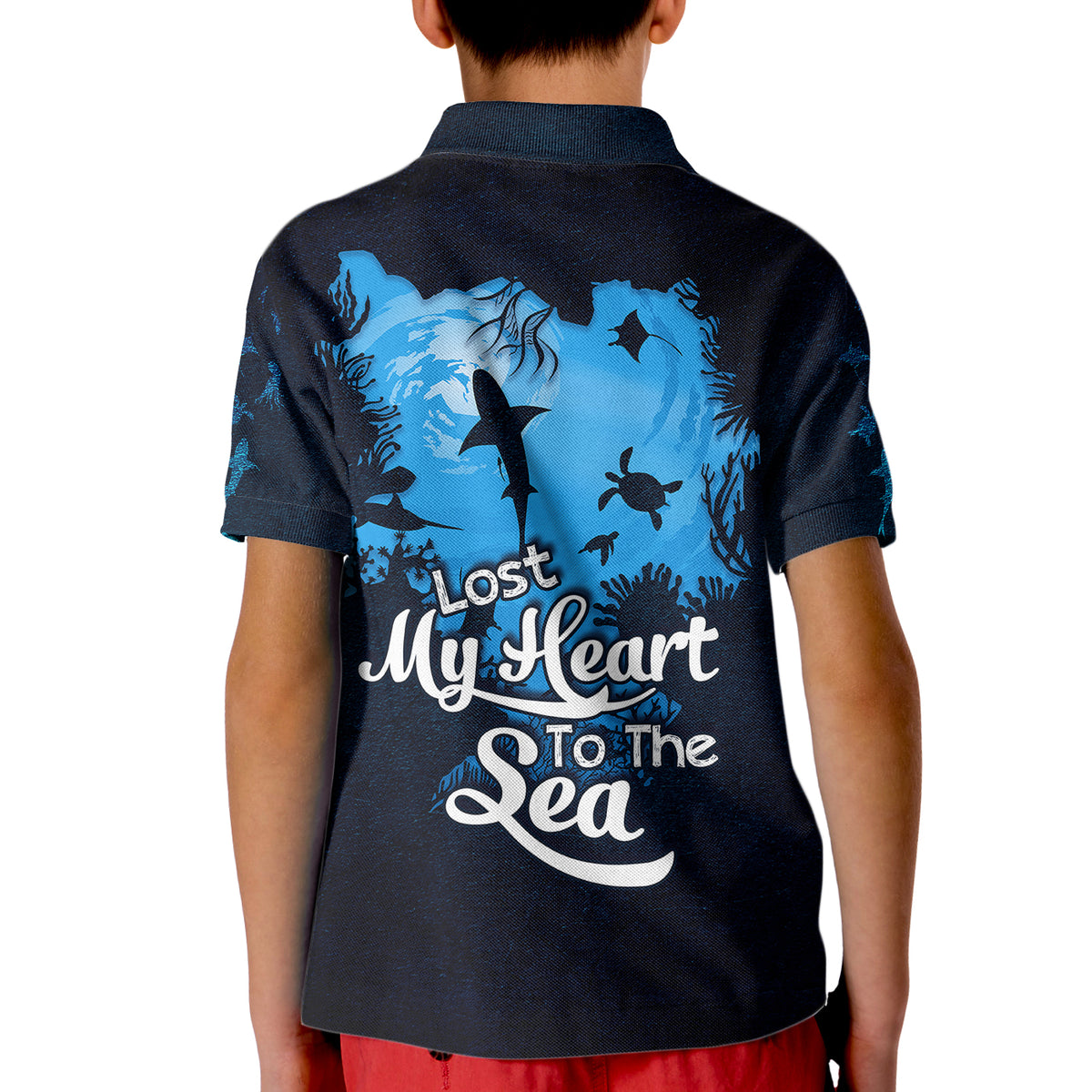 World Ocean Day Polo Shirt for Kid Lost My Heart To The Sea TS07 - Wonder Print Shop