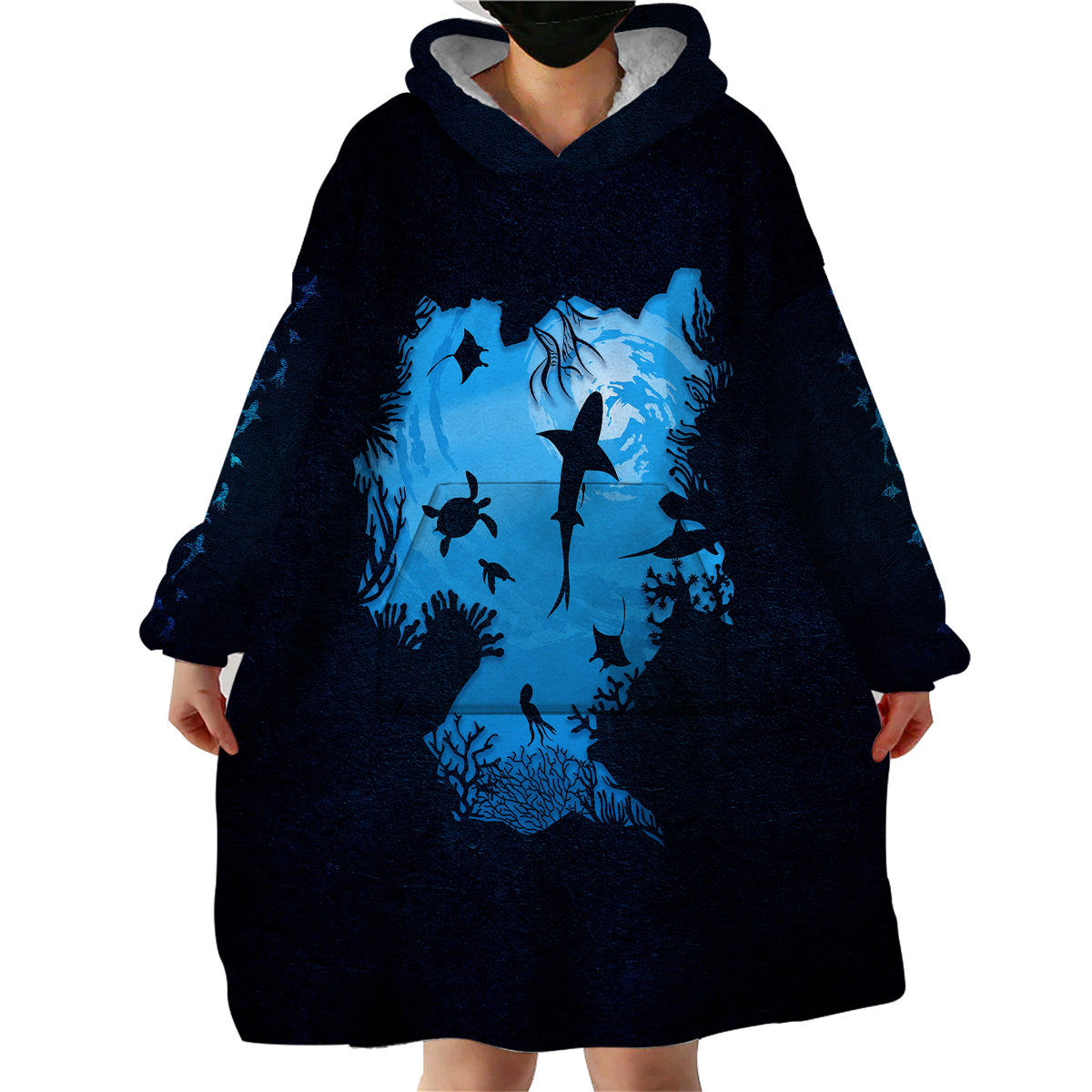 World Ocean Day Wearable Blanket Hoodie Lost My Heart To The Sea TS07 - Wonder Print Shop