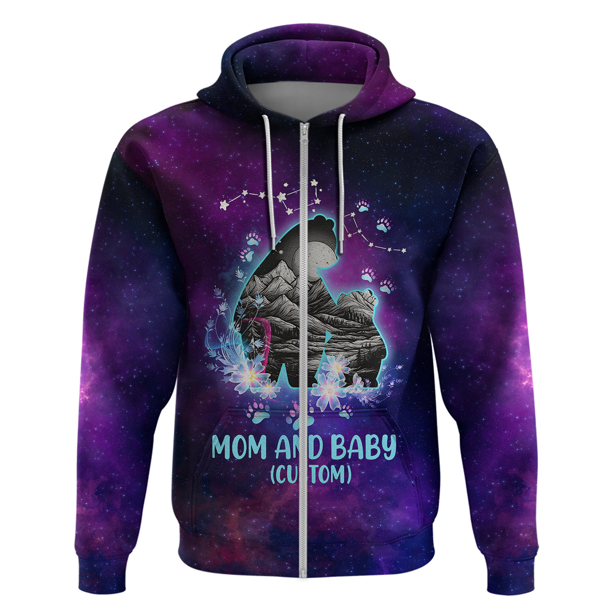 Custom Mom & Baby Hoodie Ursa Major Constellation TS07 - Wonder Print Shop