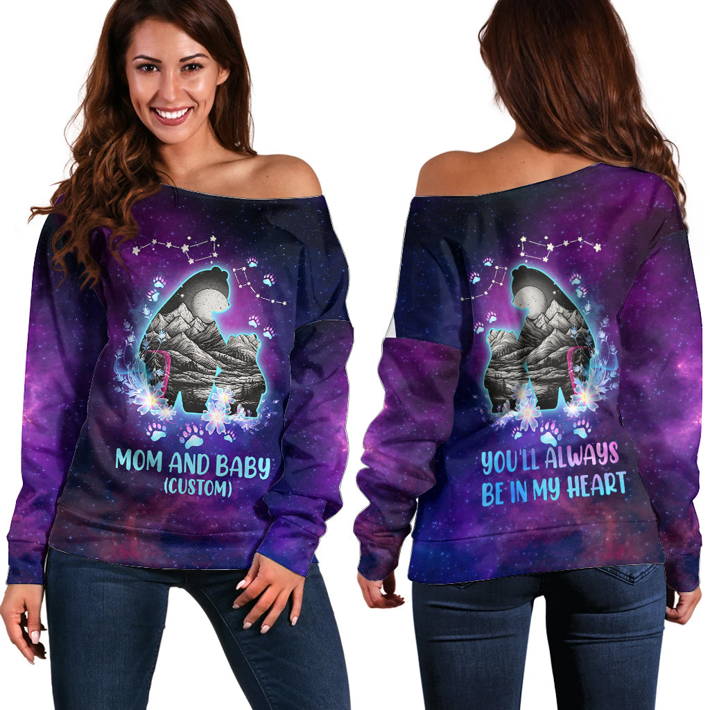 Personalised Mom & Baby Off Shoulder Sweater Ursa Major Constellation TS07 - Wonder Print Shop