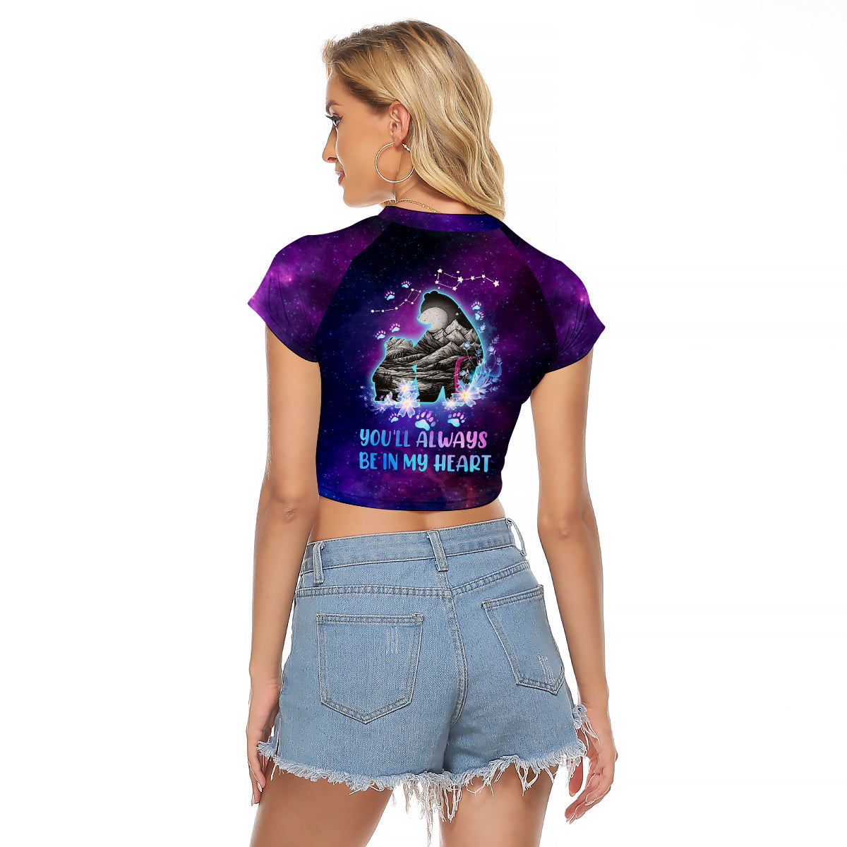 Personalised Mom & Baby Raglan Cropped T Shirt Ursa Major Constellation TS07 - Wonder Print Shop