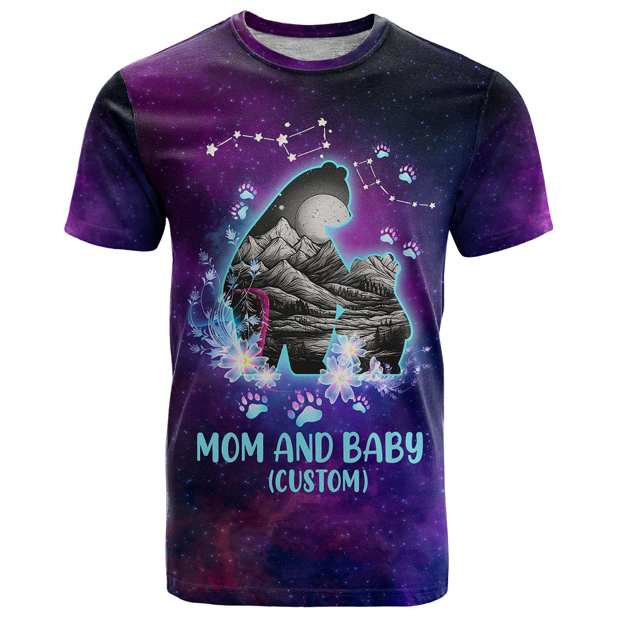 Personalised Mom & Baby T Shirt Ursa Major Constellation TS07 - Wonder Print Shop