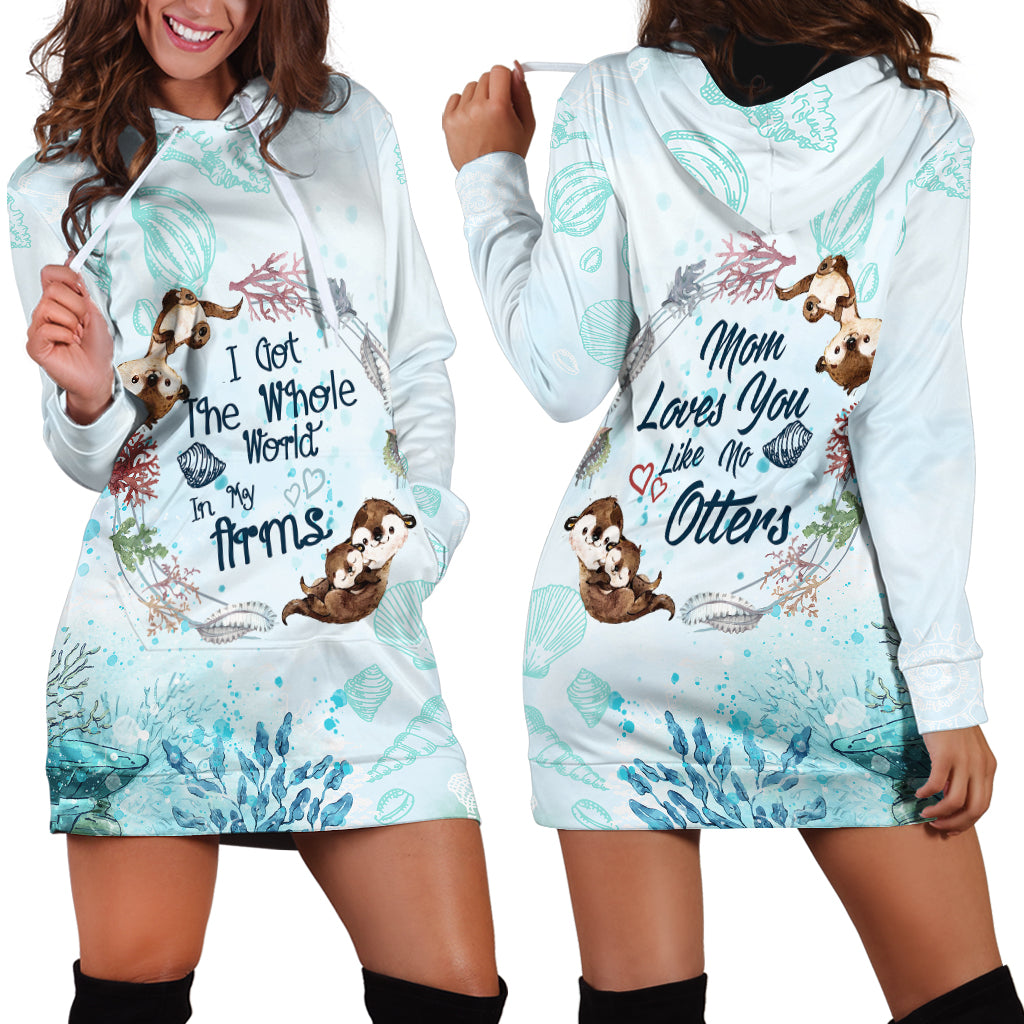 Mom Love You Like No Otter Hoodie Dress TS07 - Wonder Print Shop