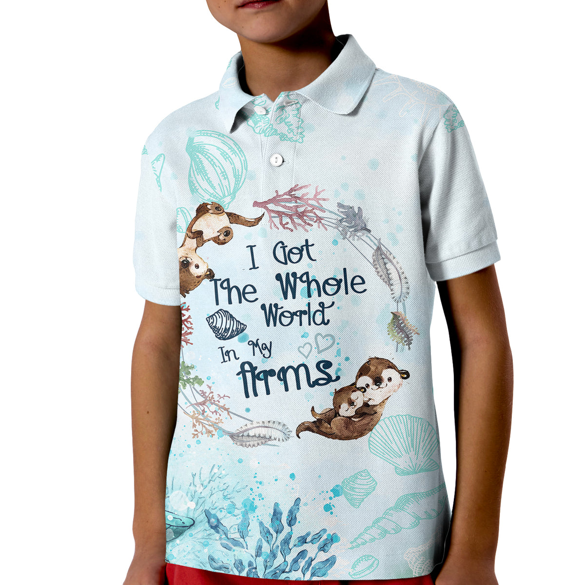 Mom Love You Like No Otter Polo Shirt for Kid TS07 - Wonder Print Shop