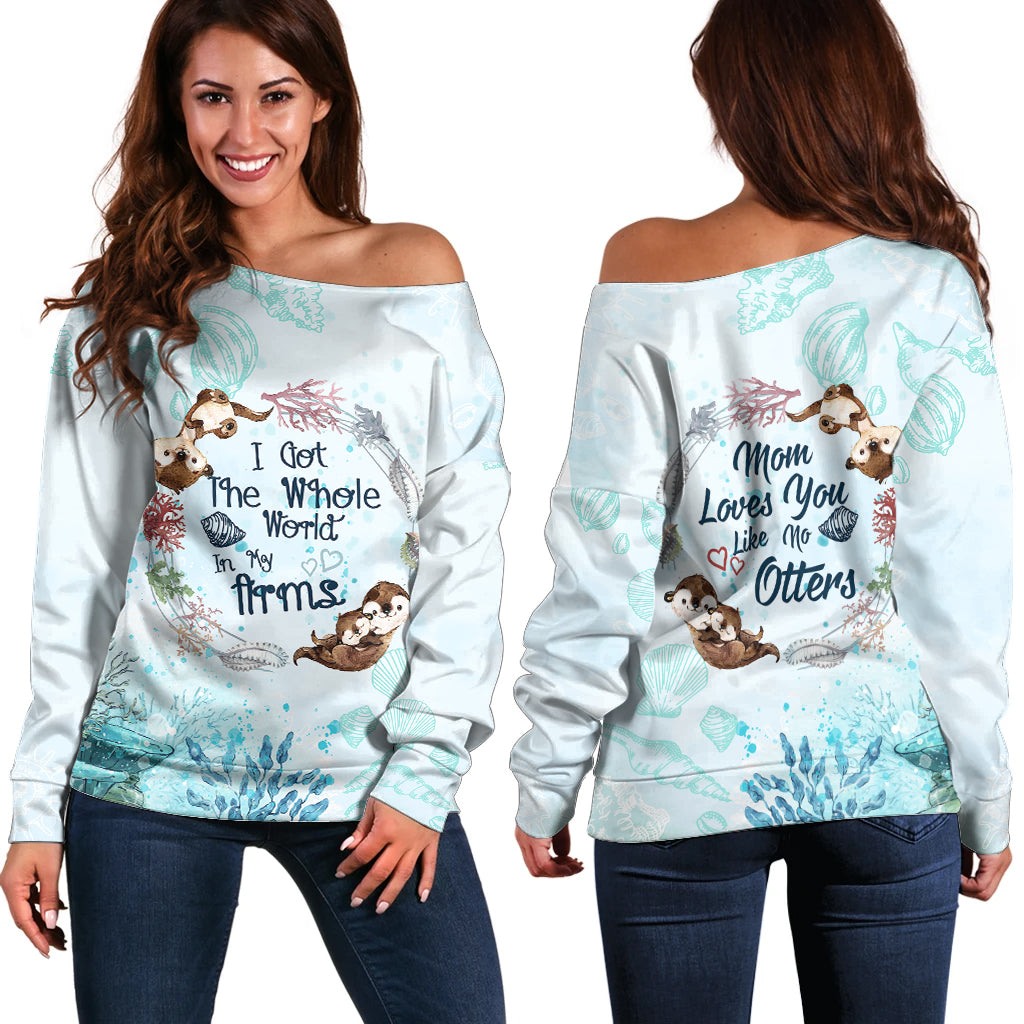 Mom Love You Like No Otter Off Shoulder Sweater TS07 - Wonder Print Shop