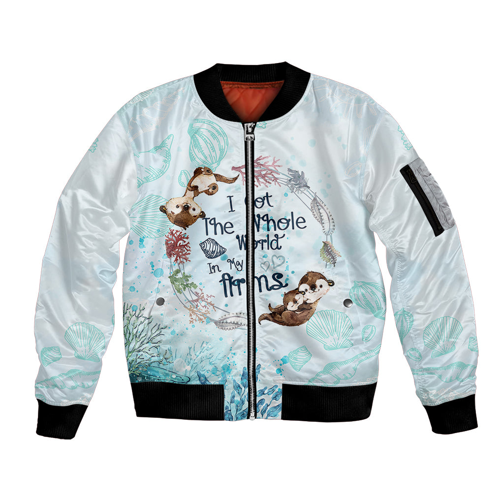 Mom Love You Like No Otter Sleeve Zip Bomber Jacket TS07 - Wonder Print Shop