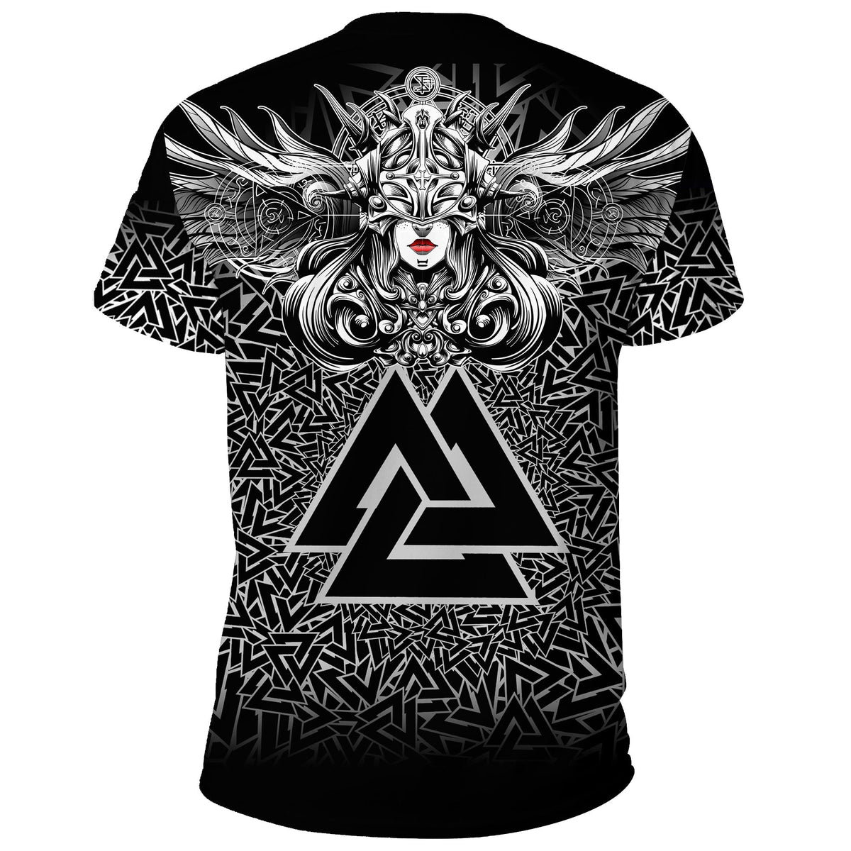 Viking Valkyrie T Shirt Valknut Pattern RLT12 - Wonder Print Shop