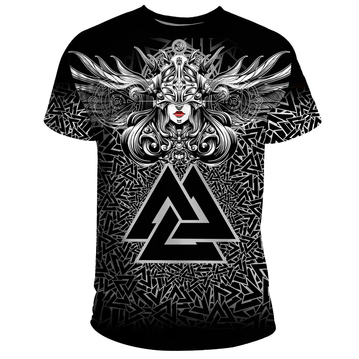 Viking Valkyrie T Shirt Valknut Pattern RLT12 - Wonder Print Shop