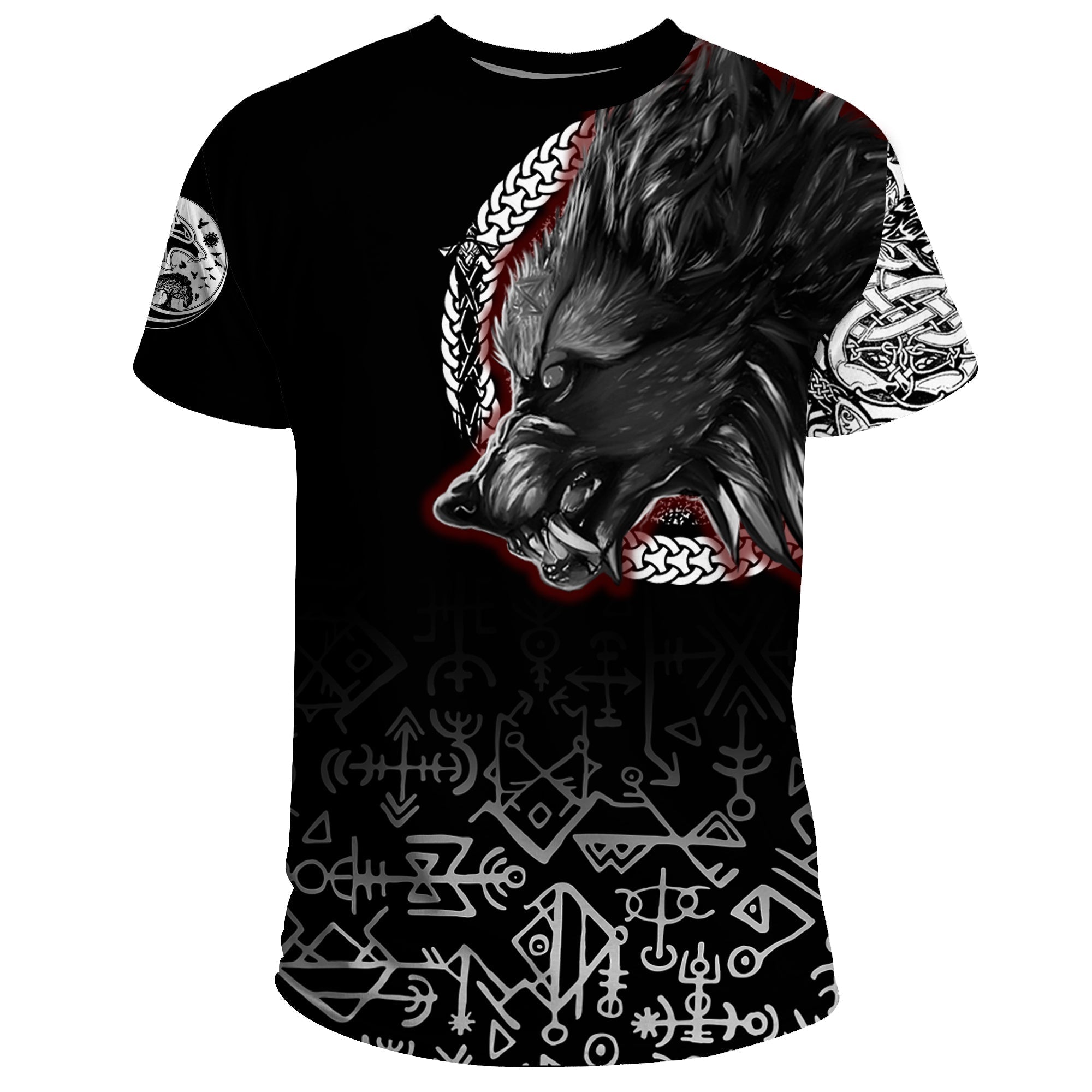 Fenrir Blood T Shirt Tattoo Style RLT12 - Wonder Print Shop