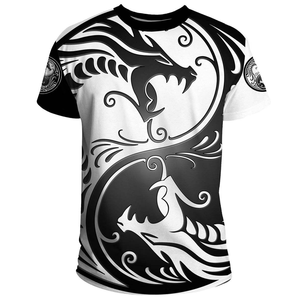 Viking T Shirt Ying Yang Dragon RLT12 - Wonder Print Shop