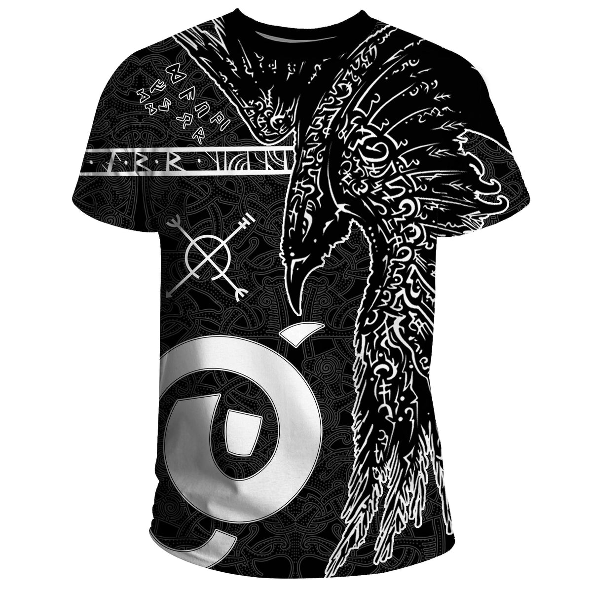 Viking T Shirt Raven Norse Mythology Tattoo A21 RLT12 - Wonder Print Shop