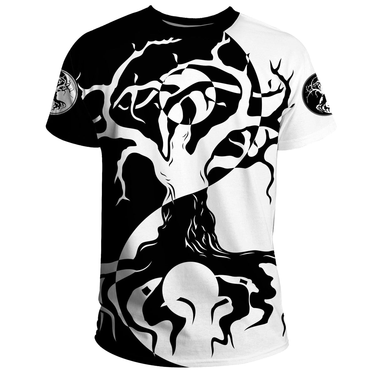 Viking T Shirt Ying Yang Celtic Tree RLT12 - Wonder Print Shop