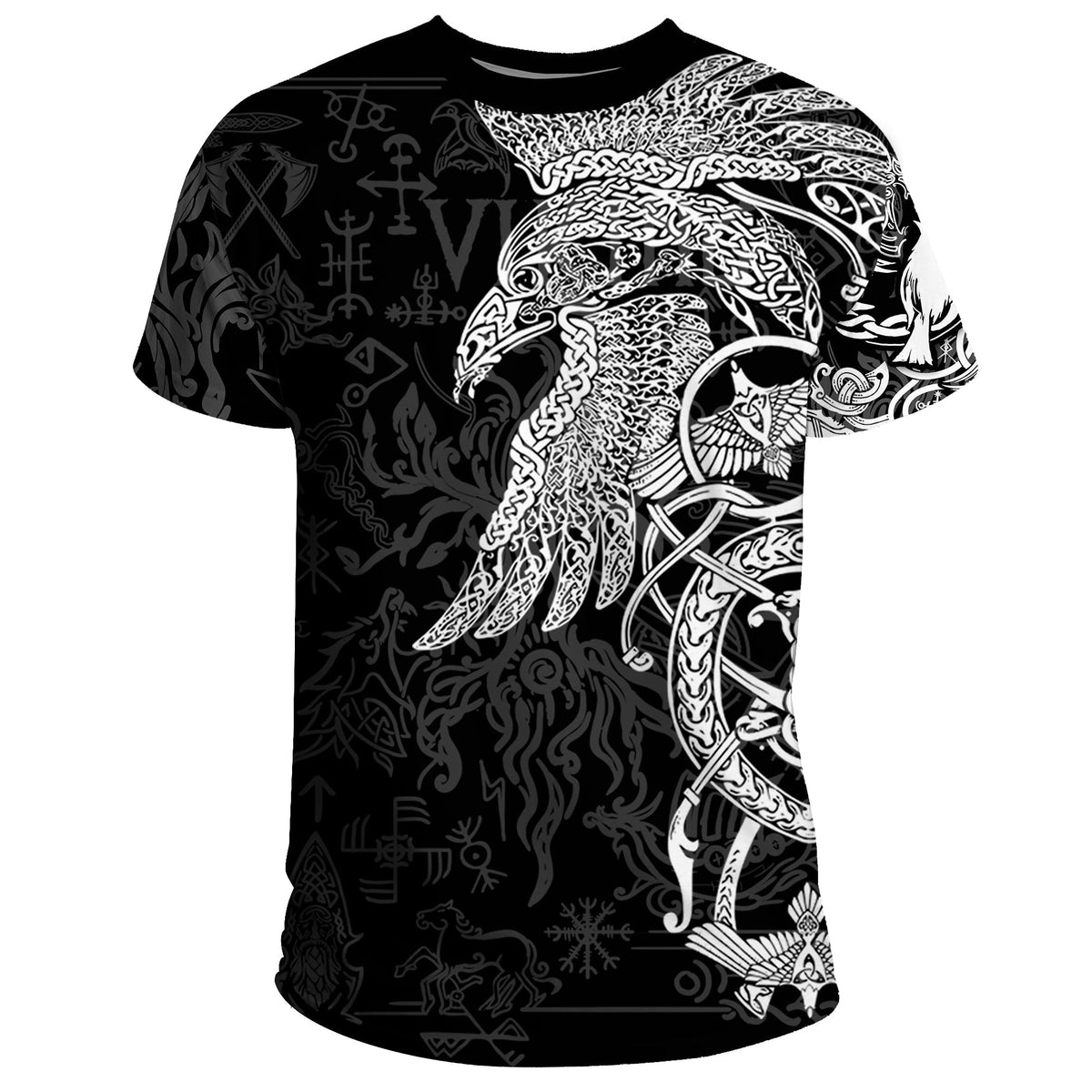 Viking T Shirt Special Raven Tattoo RLT12 - Wonder Print Shop