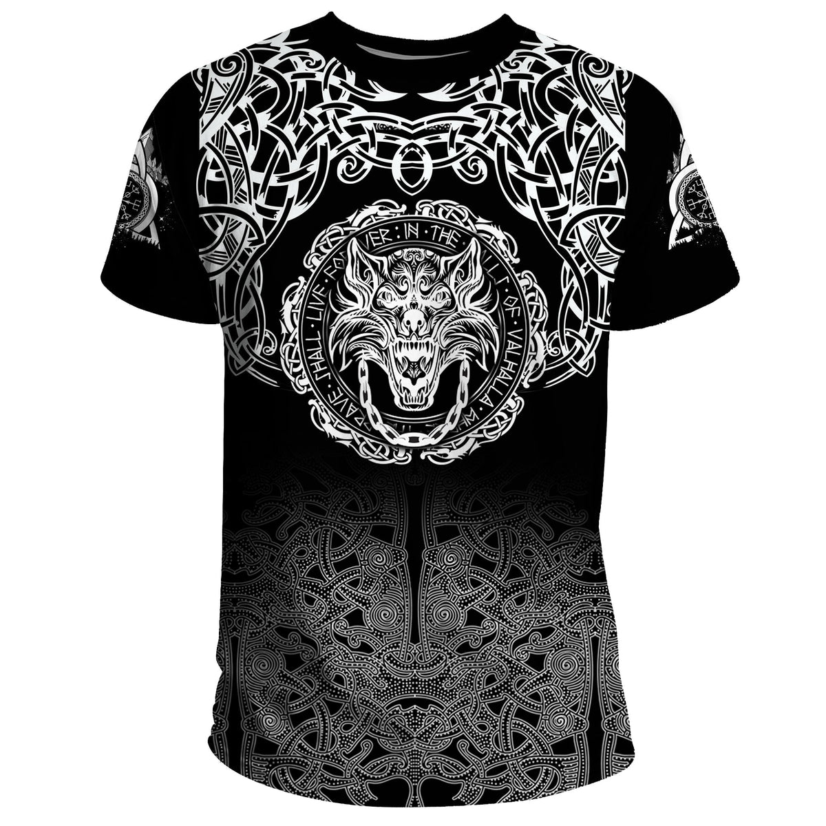 Fenrir Valhalla T Shirt Ornate Pattern 1 RLT12 - Wonder Print Shop