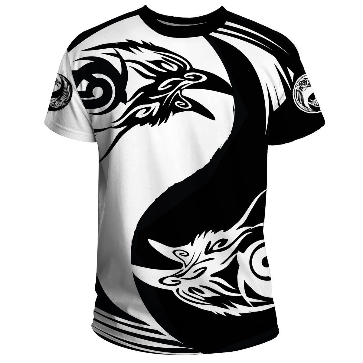 Viking T Shirt Ying Yang Raven RLT12 - Wonder Print Shop