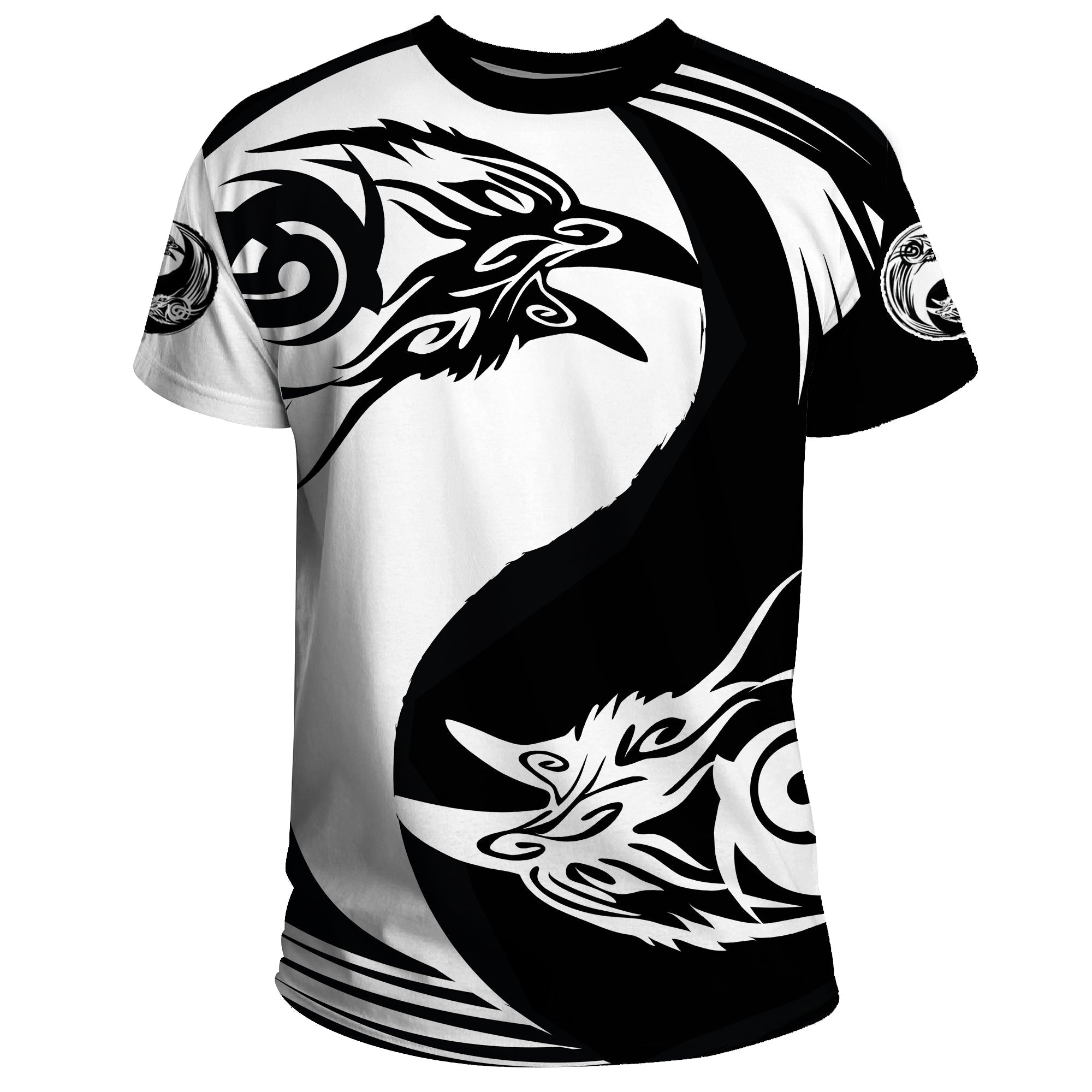 Viking T Shirt Ying Yang Raven RLT12 - Wonder Print Shop