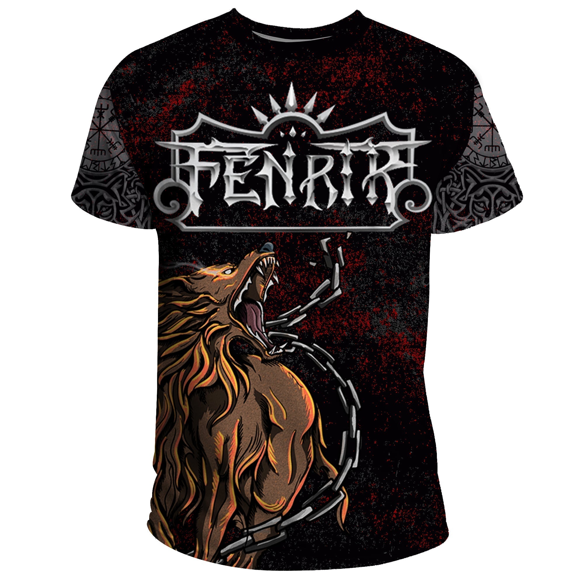 Viking T Shirt Fenrir Art RLT12 - Wonder Print Shop