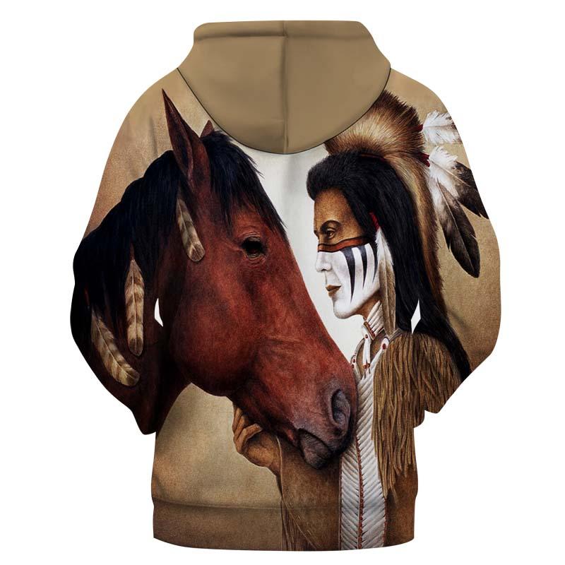 Chief and Horse Native American All Over Hoodie LT10 - Wonder Print Shop