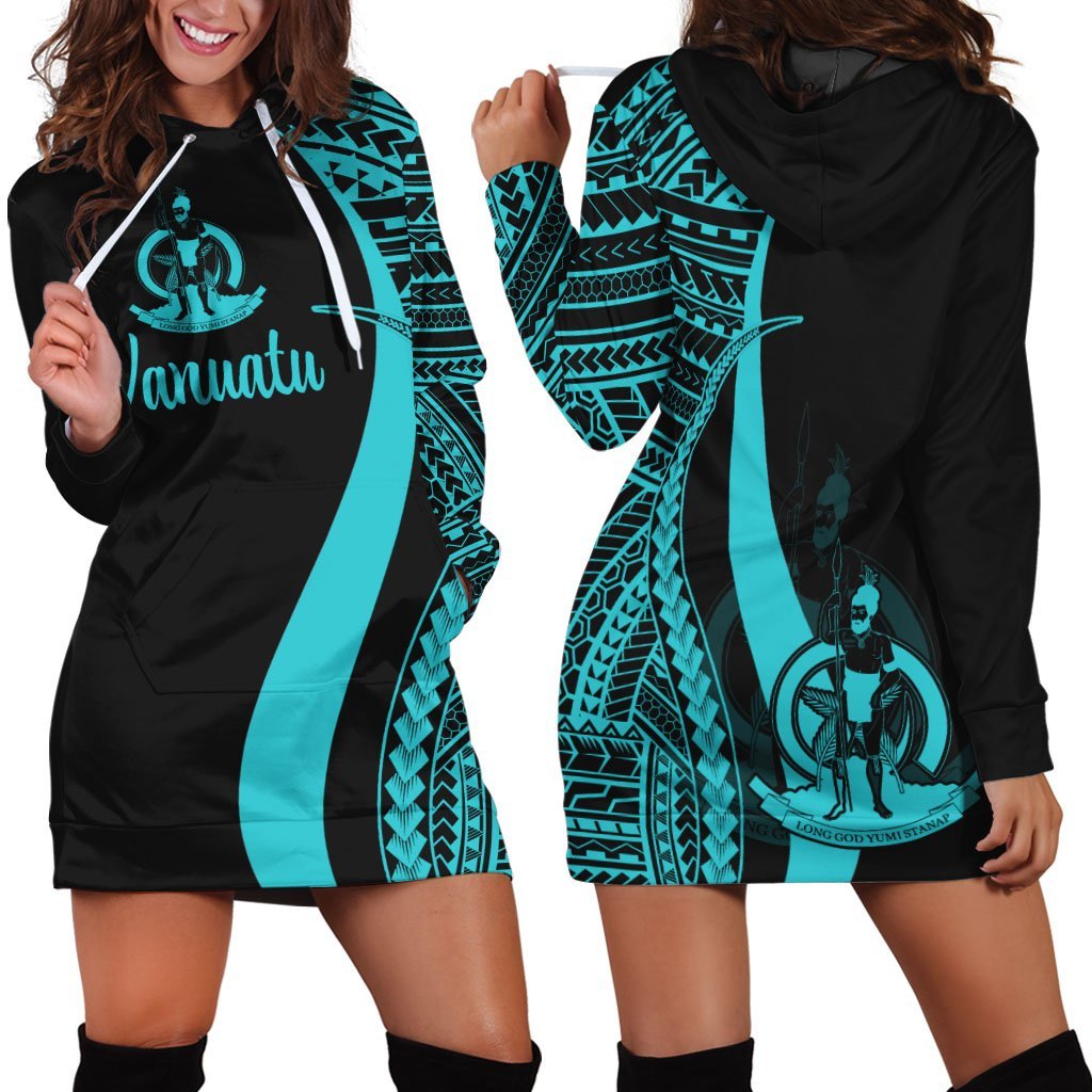 vanuatu-womens-hoodie-dress-turquoise-polynesian-tentacle-tribal-pattern