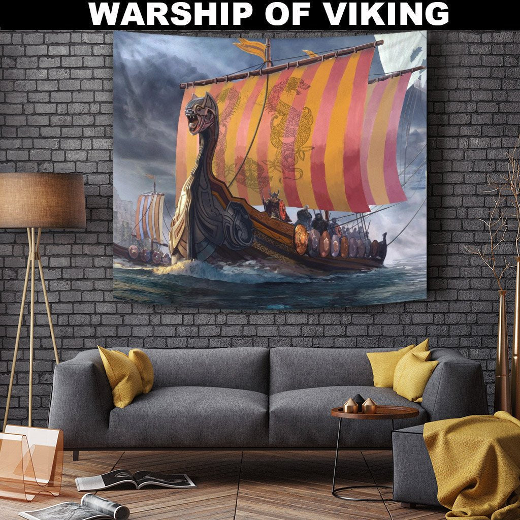 Viking Tapestry - Warship Of Viking RLT12 - Wonder Print Shop