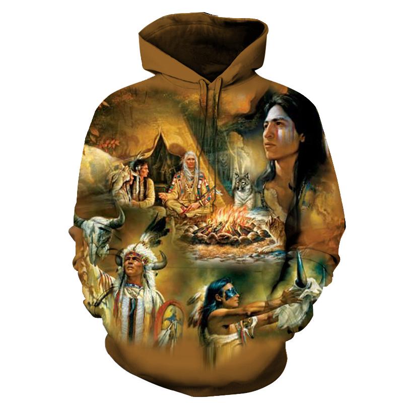 Camp Fire Native American All Over Hoodie LT10 - Wonder Print Shop