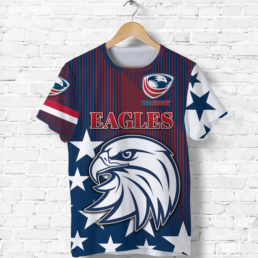 Custom USA Rugby T Shirt Original Vibes Blue LT8 - Wonder Print Shop