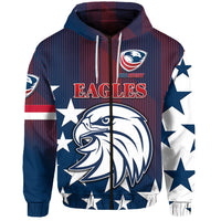 USA Rugby Hoodie/ Zip Hoodie Original Vibes Blue LT8 - Wonder Print Shop