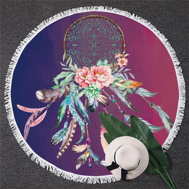 BlessLiving Dreamcatcher Flower Native American Beach Towel LT10 - Wonder Print Shop