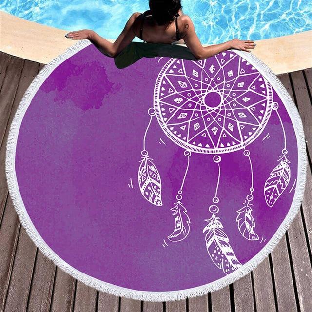 Watercolor Dreamcatcher Tassel Native American Beach Towel LT10 - Wonder Print Shop