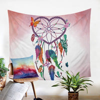 Native American Watercolor Dreamcatcher Feathers Tapestry LT10 - Wonder Print Shop